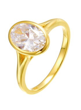 轻奢珠宝S925银几何形高碳钻戒指女经典包镶气质大气百搭求婚指环