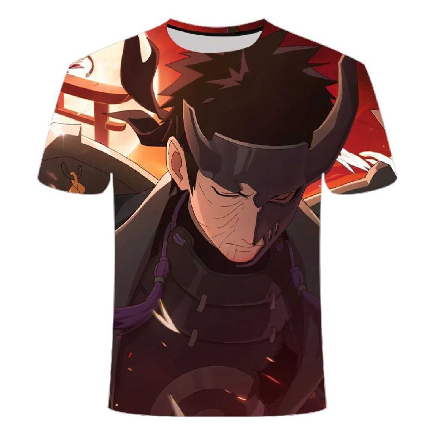 2025夏季爆款火影忍者图案系列3D印花潮流个性圆领短袖衣服