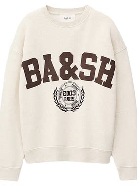 bash秋季简约基础款logo印花卫衣女士休闲运动风套头上衣1H25FENJ