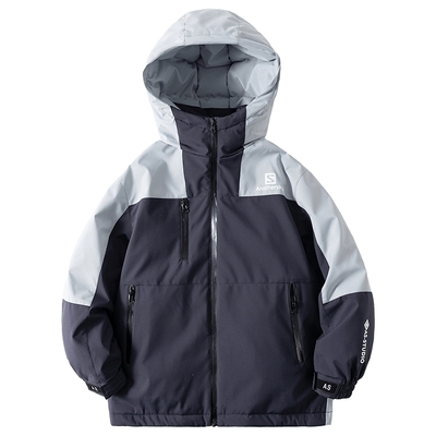 90白鸭绒撞色防寒冲锋衣羽绒服潮