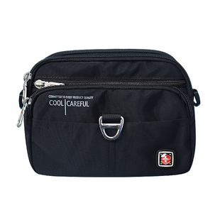 防水手机包男款穿腰带横款斜挎小包大容量骑行包手机腰包黑色休闲