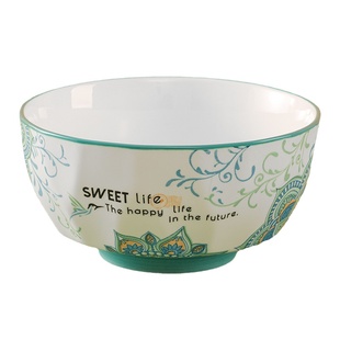 10个装家用米饭碗釉下彩陶瓷碗北欧风面碗圆形小汤碗小碗套装餐具