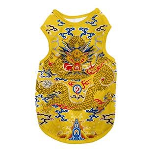 皇帝龙袍中国风国潮明清朝官服带龙猫咪狗狗衣服宠物背心防掉毛