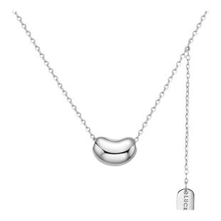 Julius/聚利时纯银项链女夏款轻奢小众设计相思豆锁骨链生日礼物