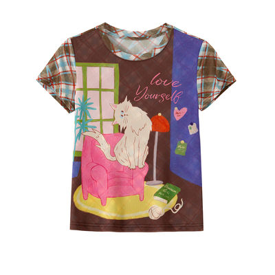 BANANACICI原创猫咪插画网纱T恤