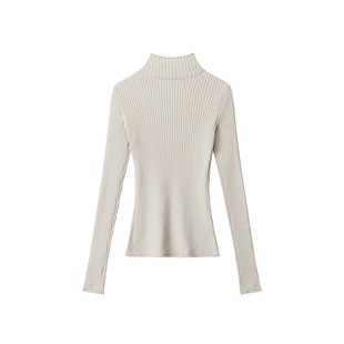 F383 美式复古高领毛衣女修身显瘦内搭针织衫长袖百搭打底衫上衣