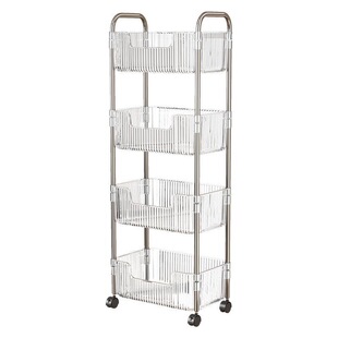 亚克力小推车零食置物架客厅高颜值玩具书包分层可移动多层收纳架