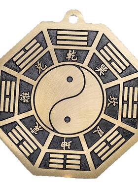 黄铜太极八卦镜凸镜摆件