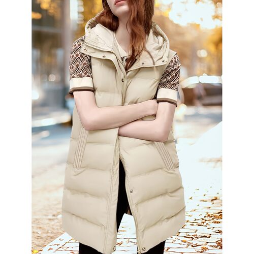 U 67261 Solid Color Hooded Vest Jacket 纯色连帽马甲 代发