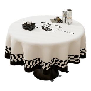 法式复古小圆桌桌布轻奢高级感圆形茶几餐桌垫子防水防油免洗台布