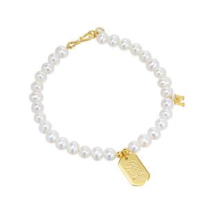 黛米珠宝 LUCK 近圆形淡水无核珍珠手链 强光高品质可调节手串QQQ