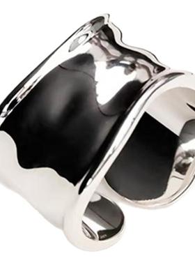 Céleste不规则宽面开口戒指女