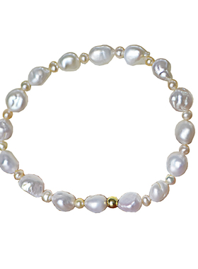 原创巴洛克淡水珍珠弹力绳手链