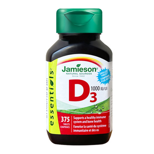 加拿大Jamieson健美生维生素d3高浓度1000IU成人促钙吸收进口VD3