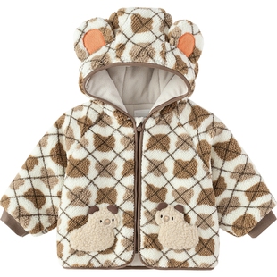 巴拉巴拉宝宝棉服男女童棉衣外套冬装新款童装婴儿羊羔绒棉袄加厚