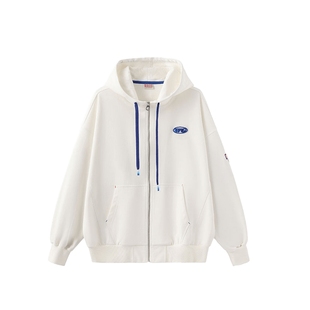 【王橹杰同款】wigglewiggle刺绣连帽拉链卫衣外套男女同款多巴胺