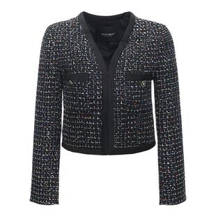 希区瑞普粗花呢炫彩小香短外套女法式2025春季新款百搭时尚上衣