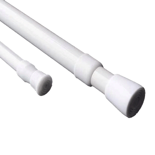 公司出日本原单伸缩杆窗帘杆半帘杆门帘杆浴帘杆免打孔涨杆子白色