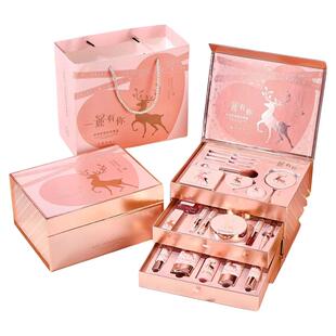 国风一鹿有你口红彩妆礼盒化妆品套装送女朋友情人女神节生日礼物