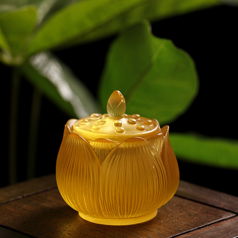 和南圣众佛堂净水杯供水杯供佛水杯琉璃供杯观音大悲水莲花贡杯