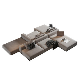 酒店大堂洽谈区双面沙发组合售楼处样板间接待豆腐块沙发家具定制