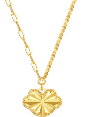 周六福项链女如意链坠S925银黄金色高级感小众送女友节日礼物