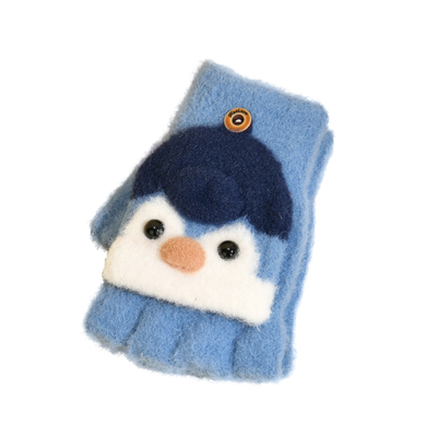 半指写字4岁宝宝翻盖儿童手套