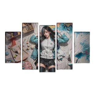 赛博朋克网咖挂画画酒吧背景墙面装饰卧室墙壁画画电竞酒店房间装