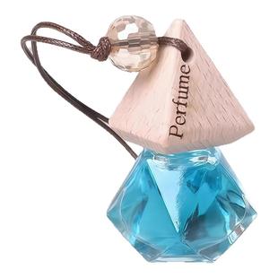 车载香水香薰吊坠汽车挂饰持久淡香精油车内挂件悬挂式玻璃瓶木盖