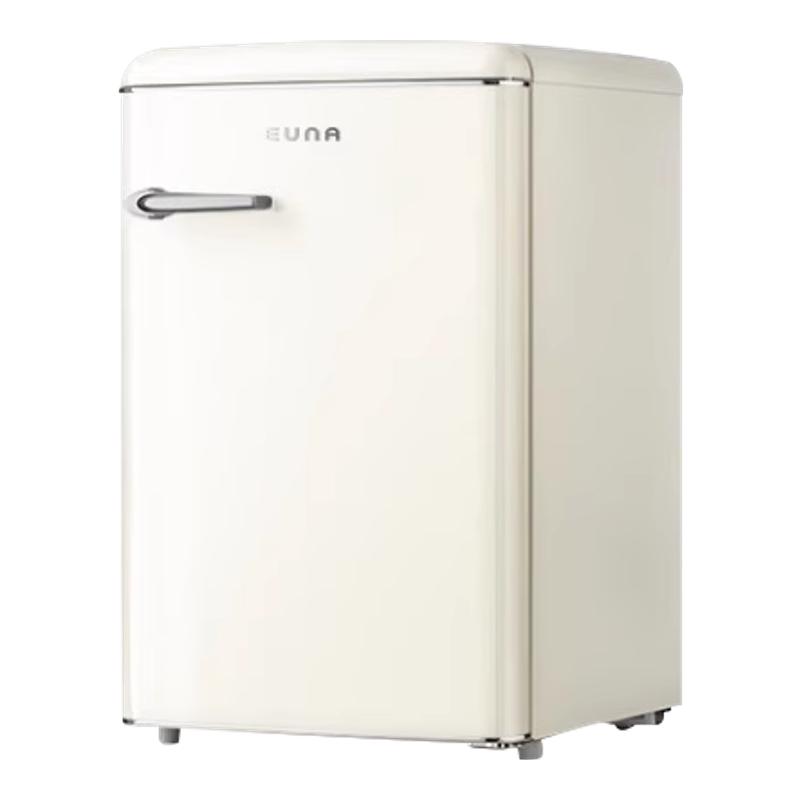euna优诺106升复古迷你小型可爱冷藏冷冻一人家用高颜值饮料冰箱