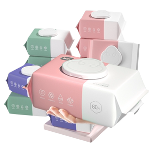 植护湿巾纸家庭实惠装大包新生宝宝婴幼儿童手口屁厕纸专研整箱。