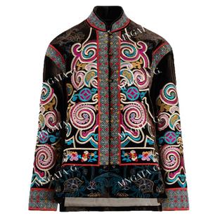 MNGATA G.宫小妍【真丝绒·彩绣百鸟】非遗中式刺绣外套5090158