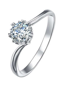 周丽莱莫桑石镀女镀铂金钻戒女