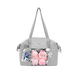 木与石大容量日常款痛包斜挎包20cm娃包10cm可放娃通勤托特包银色