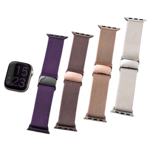 匠戴适用苹果S11手表iwatch9表带applewatch8秋冬梅子色平纹尼龙S10新款编织磁吸S8运动腕带智能SE3女男7时尚