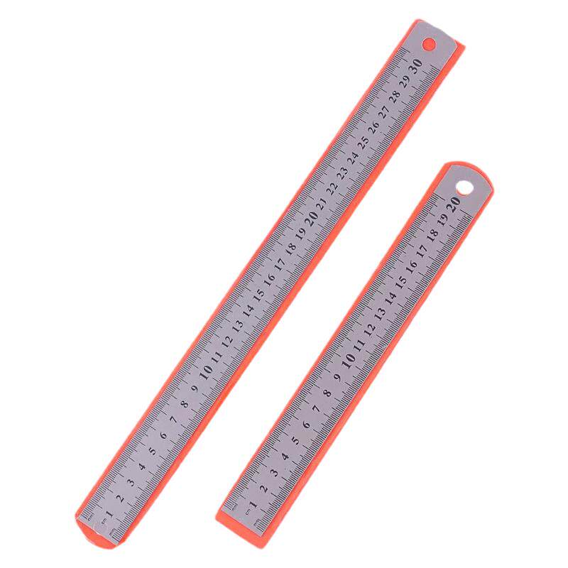 不锈钢尺子0.5mm厚金属钢板尺办公绘图测量工具直尺文具Y