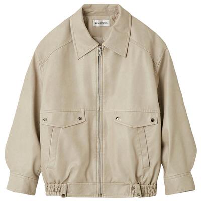 LILYBROWN落肩仿皮革夹克外套