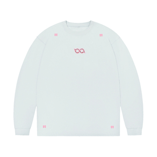 BIPOLAR无限环民族贴布绣长袖T恤休闲基础宽松圆领上衣男春秋新款