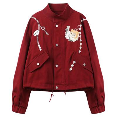 西町村屋趣味重工外套女2025秋季新款猫咪印花绣花上衣CAAC10701