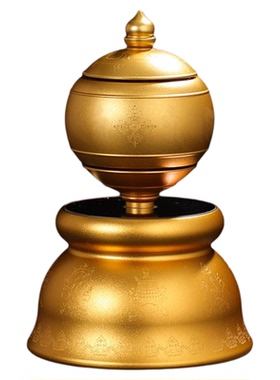 车载太阳能电池摆件转金桶桶家用多功能摆件八吉祥车饰中控台转轮