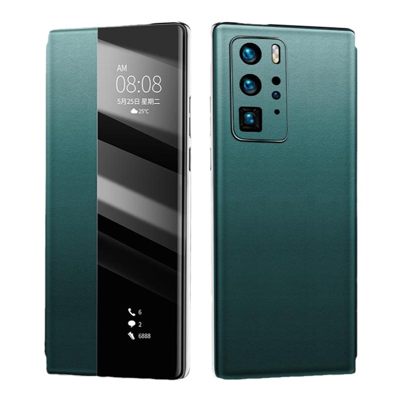 华为P40Pro真皮翻盖式磁吸保护套