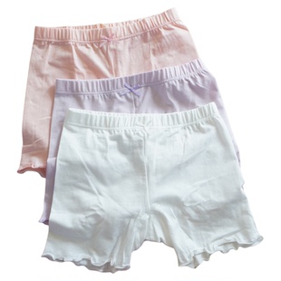 女童安全裤中大童防走光夏季少女纯棉保险裤薄款儿童白色三分短裤