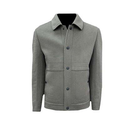 铭盛缘短款羊毛秋冬白鸭绒夹克