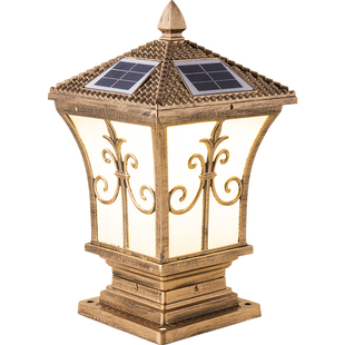 太阳能柱头灯庭院围墙灯大门口柱子户外防水别墅门墩家用超亮接电