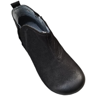 真皮烟套筒短靴女外贸平软底防滑原头层纯牛皮高帮单鞋秋冬季新款