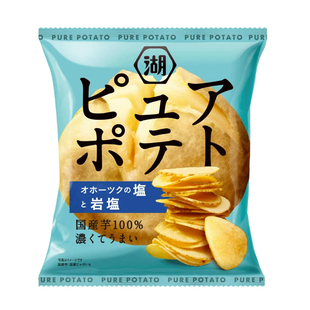 日本本土湖池屋Pure地心薯片厚切海盐胡椒酱油味土豆薯条进口零食