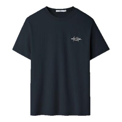 海澜之家圆领简约字母透气短袖男