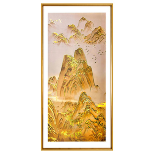 轻奢风定制装饰画客厅高级感晶瓷画玄关走廊过道壁画尺寸图案订制