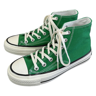 草绿港风复古时尚潮流休闲帆布鞋