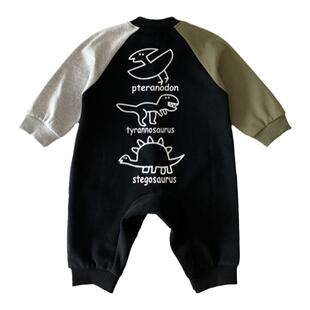 满月宝宝衣服春秋款新生婴儿连体衣秋季韩版男宝外出哈衣爬服秋装